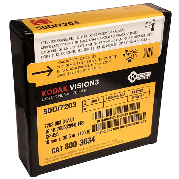 KODAK 16MM VISION3 50D COLOR NEGATIVE 100FT