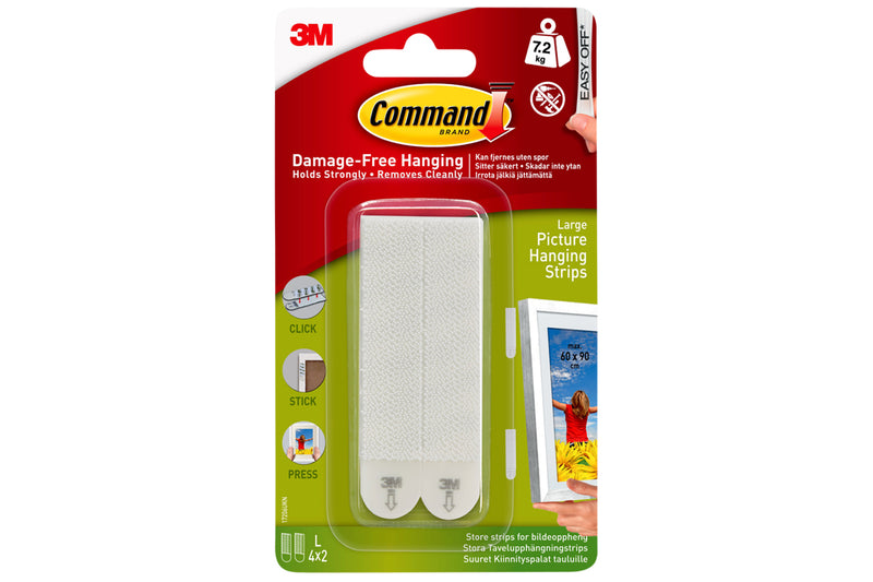 3M COMMAND HANGING STRIPS WHITE LARGE